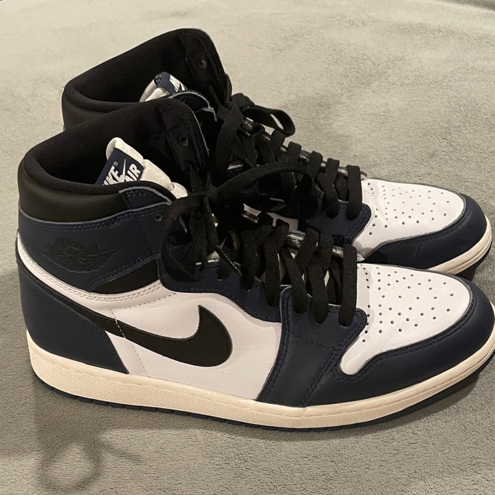 Nike Air Men's Navy, Black and White High-Top Sneakers